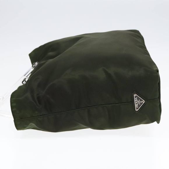 PRADA Hand Bag Nylon Green Clear Silver Auth 88240 - Picture 4 of 16